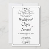 Wedding Invitation Black & White with Infinity 招待状 (正面)