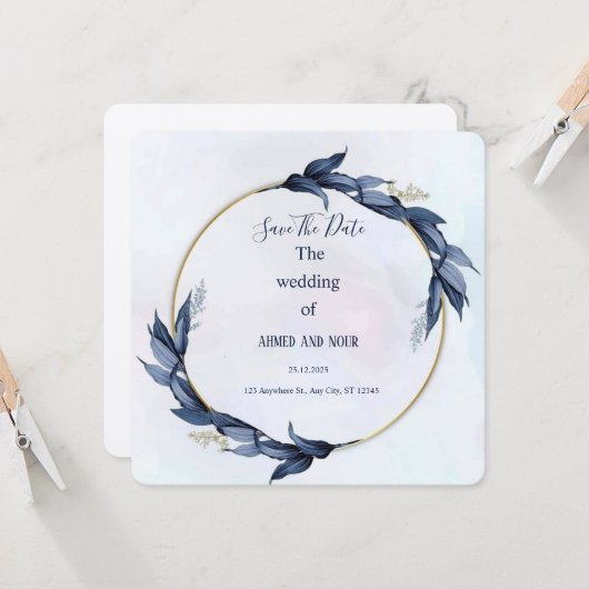 Wedding invitation card (正面/裏面インサイチュ)