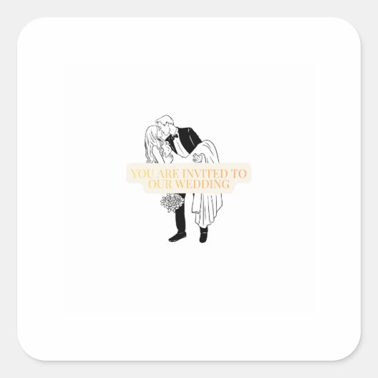 Wedding Invitation Card スクエアシール (正面)