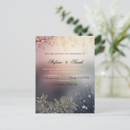 Wedding invitation card  ポストカード (スタンド正面)