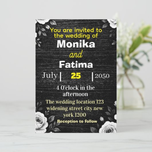 Wedding invitation card  招待状 (スタンド正面)