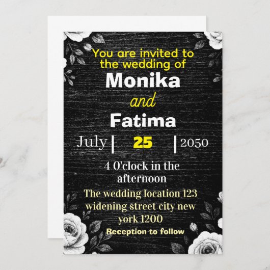 Wedding invitation card  招待状 (正面/裏面)