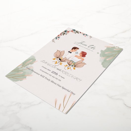 wedding invitation card 箔招待状 (回転した状態)