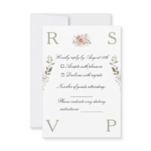 Wedding invitation card decorated with flowers