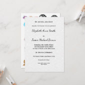 Wedding Invitation Card | Elegant Classic Script カード (正面/裏面インサイチュ)