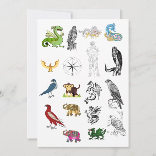 Wedding Invitation Card Elegant Script Animal Fun 案内状 (裏面)