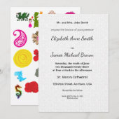 Wedding Invitation Card Elegant Script Floral 案内状 (正面/裏面)