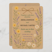 Wedding Invitation Card Rustic Wildflower  招待状 (正面/裏面)