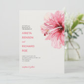 Wedding invitation card with a pink floral design 招待状 (スタンド正面)
