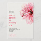 Wedding invitation card with a pink floral design 招待状 (正面)