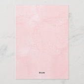 Wedding invitation card with a pink floral design 招待状 (裏面)