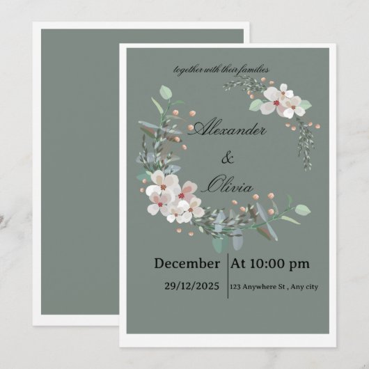 wedding invitation cards  招待状 (正面/裏面)
