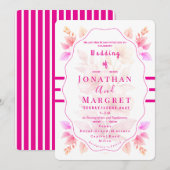 Wedding Invitation Classic Pink Floral Aesthetic 招待状 (正面/裏面)