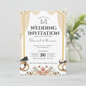 Wedding Invitation Clean White Modern Style 招待状 (スタンド正面)