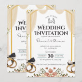 Wedding Invitation Clean White Modern Style 招待状 (正面/裏面)