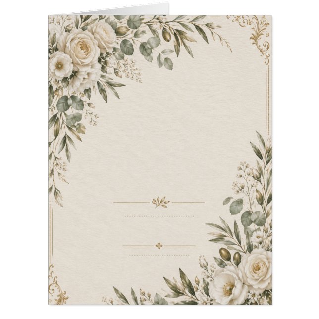 Wedding Invitation Elegant European Botanical  (正面)