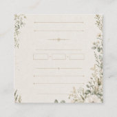 Wedding Invitation Elegant European Botanical エンクロージャーカード (裏面)