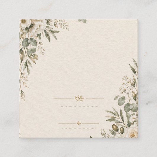 Wedding Invitation Elegant European Botanical エンクロージャーカード (正面)