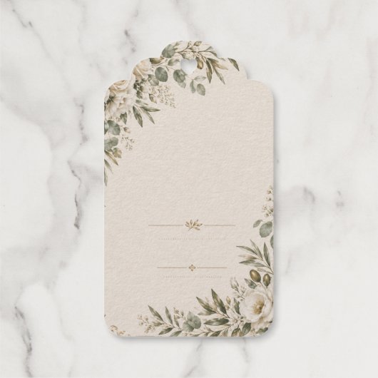 Wedding Invitation Elegant European Botanical ギフトタグ (裏面)