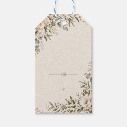 Wedding Invitation Elegant European Botanical ギフトタグ (正面)