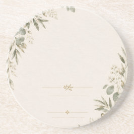 Wedding Invitation Elegant European Botanical コースター