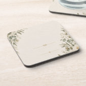 Wedding Invitation Elegant European Botanical コースター (左側)