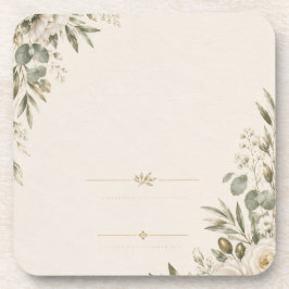 Wedding Invitation Elegant European Botanical コースター