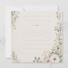 Wedding Invitation Elegant European Botanical サンキューカード