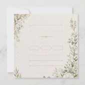 Wedding Invitation Elegant European Botanical サンキューカード (裏面)