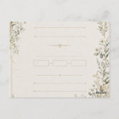 Wedding Invitation Elegant European Botanical ポストカード (裏面)