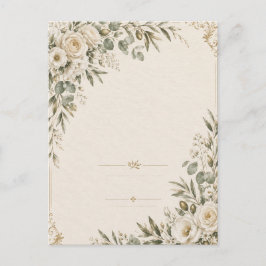 Wedding Invitation Elegant European Botanical ポストカード