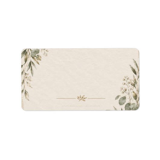Wedding Invitation Elegant European Botanical ラベル (正面)