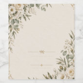 Wedding Invitation Elegant European Botanical ワインラベル (シングルラベル)