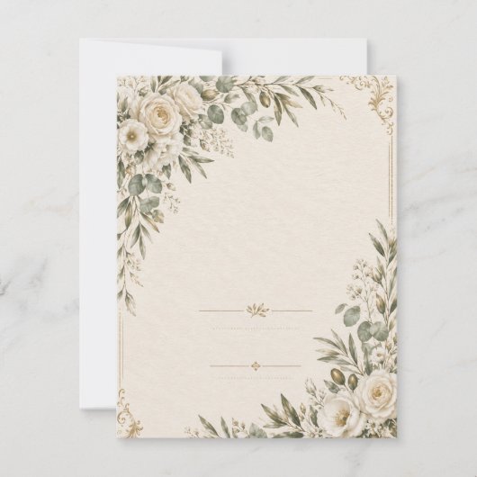 Wedding Invitation Elegant European Botanical 出欠カード (正面)