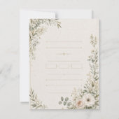 Wedding Invitation Elegant European Botanical 出欠カード (裏面)