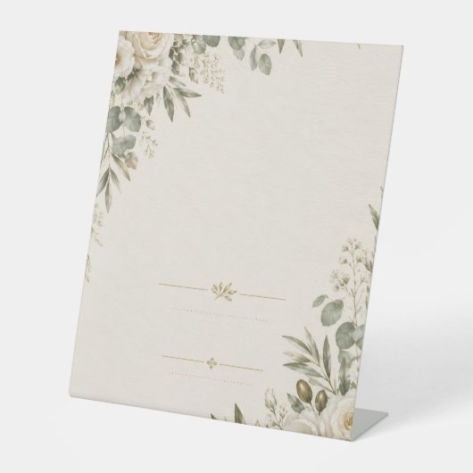 Wedding Invitation Elegant European Botanical 台座サイン (正面)