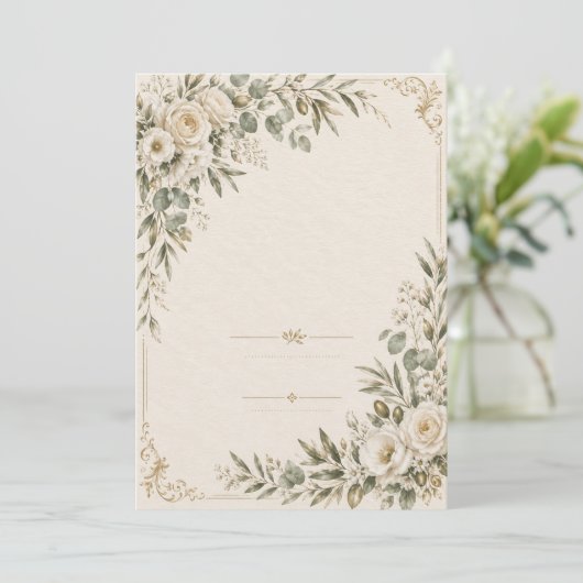 Wedding Invitation Elegant European Botanical  招待状 (スタンド正面)