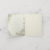 Wedding Invitation Elegant European Botanical 箔グリーティングカード (内側平置き)