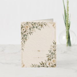 Wedding Invitation Elegant European Botanical 箔グリーティングカード