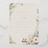 Wedding Invitation Elegant European Botanical 箔招待状 (裏面)