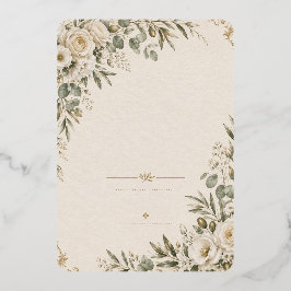 Wedding Invitation Elegant European Botanical 箔招待状
