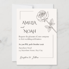 Wedding Invitation | Elegant Typographic Design マグネット招待状