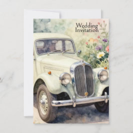 Wedding Invitation Elegant wedding car 招待状