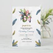 Wedding invitation featuring tropical flowers 招待状 (スタンド正面)