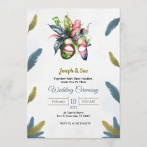 Wedding invitation featuring tropical flowers