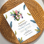 Wedding invitation featuring tropical flowers 招待状