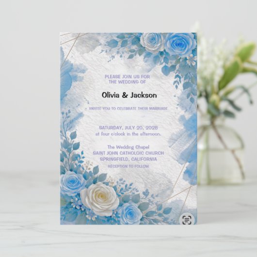 Wedding Invitation Floral 招待状 (スタンド正面)