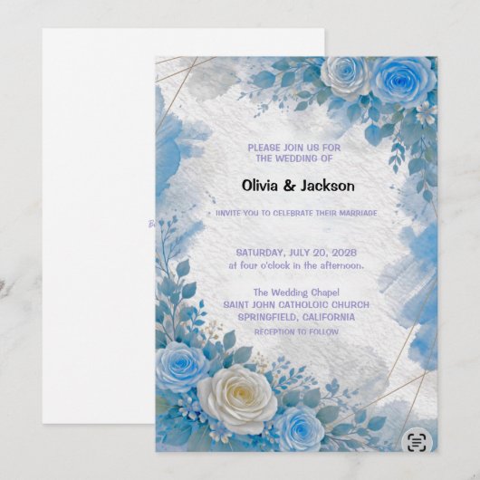 Wedding Invitation Floral 招待状 (正面/裏面)