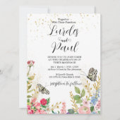  Wedding invitation Floral Butterfly 招待状 (正面)