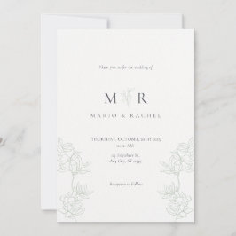 Wedding Invitation Floral Elegant Soft Design 招待状